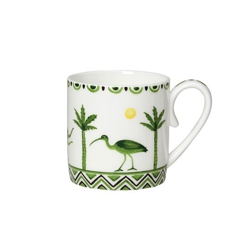 William Edwards Sultans Garden Green Bone China 3.5 Ounce Coffee Can, 12 Count