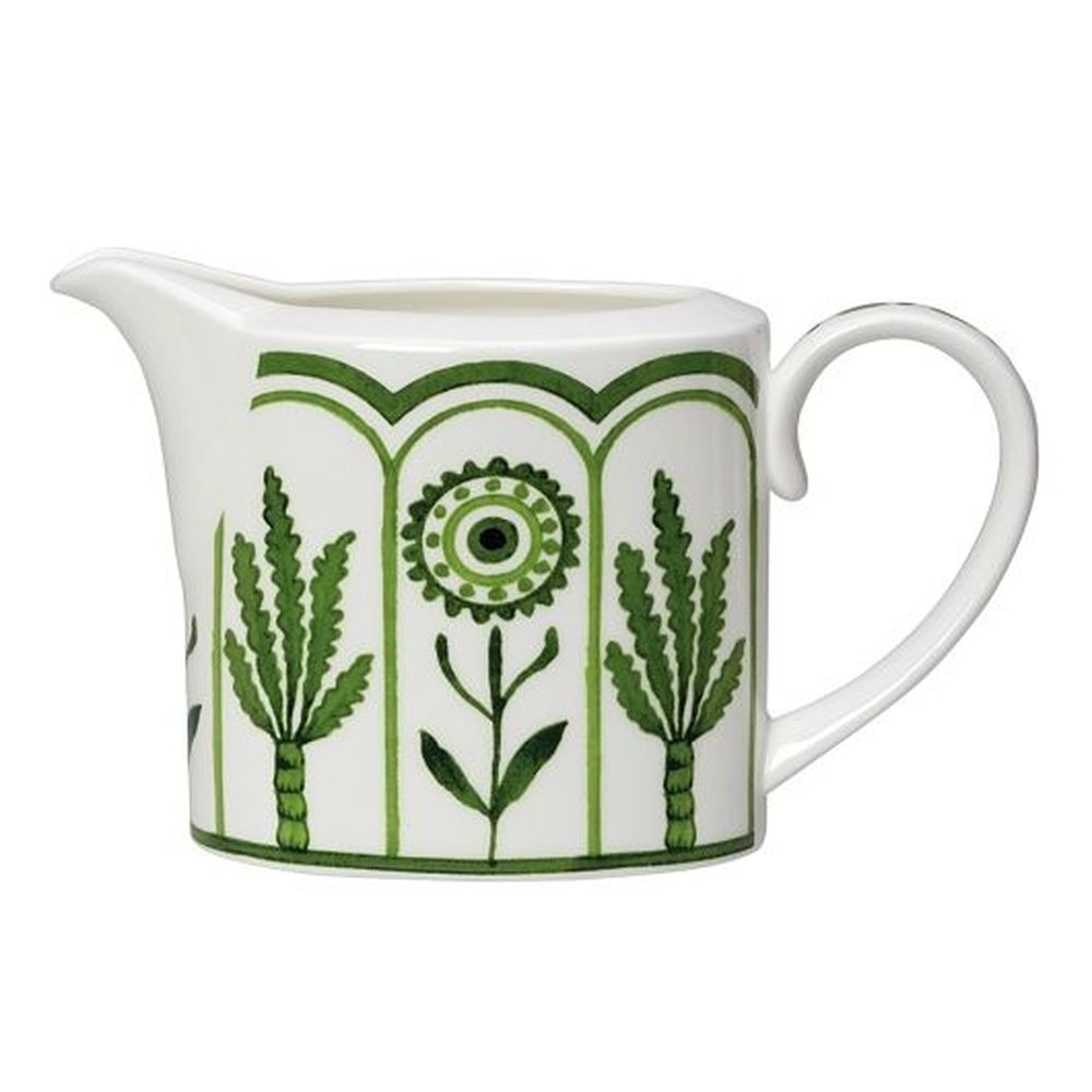 William Edwards Sultans Garden Green Bone China 7 3/4 Ounce S/s Milk Jug, 12 Count