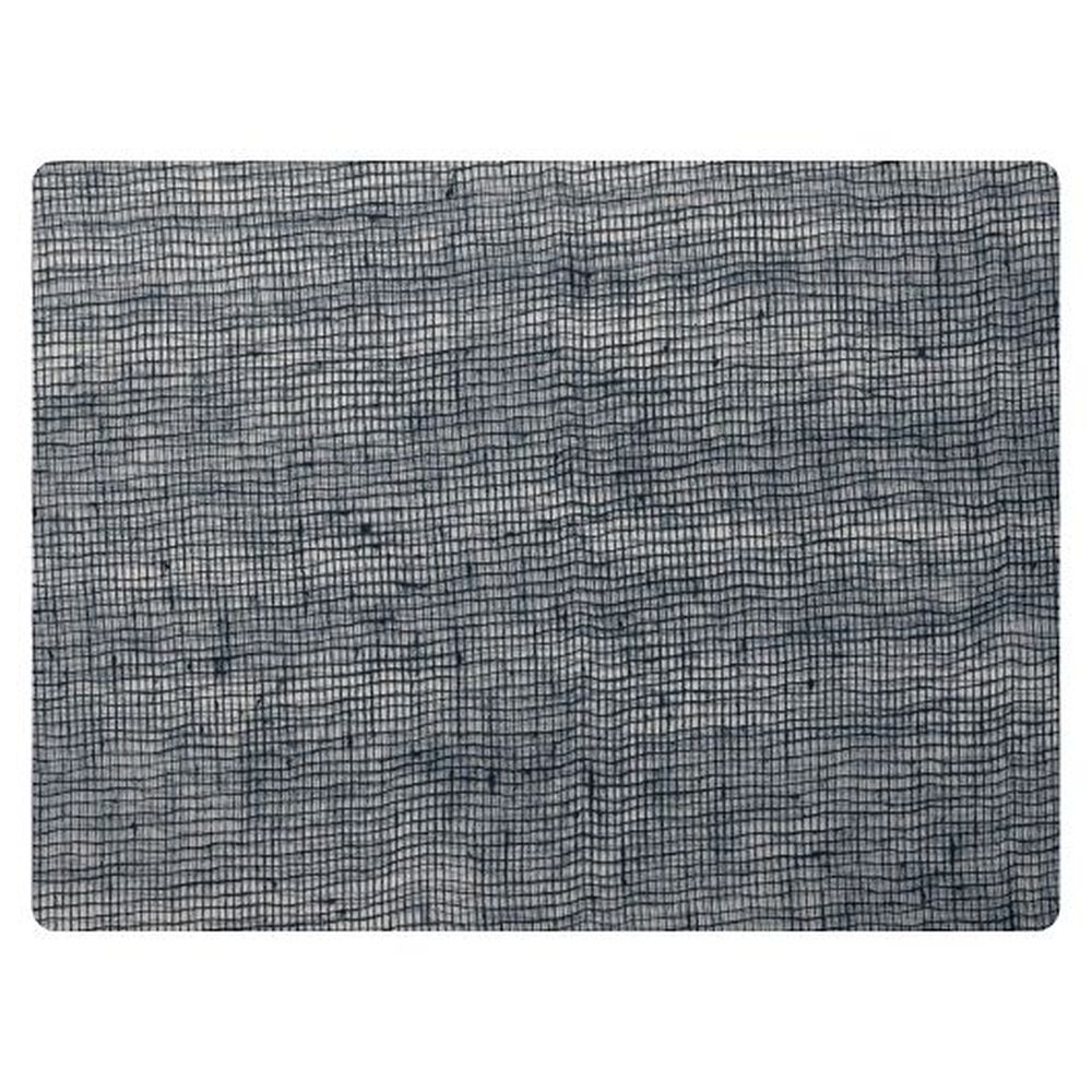 Modern Twist Denim Blue Linen Silicone 16 X 12 Inch Placemat, 12 Count