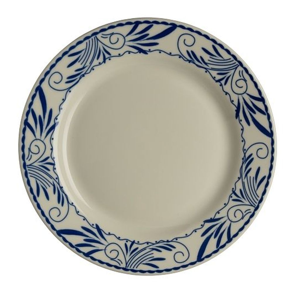 Homer Laughlin Blue Mex China 8.25 Inch Rolled Edge Plate, 36 Count