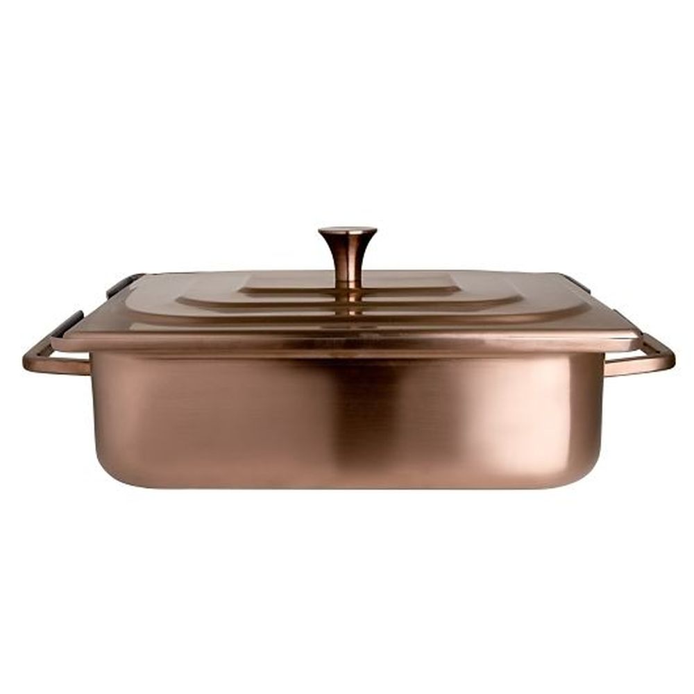 Creations Stainless Steel Bronze Rectangle Homestyle Chafer, 4 Quart Capacity
