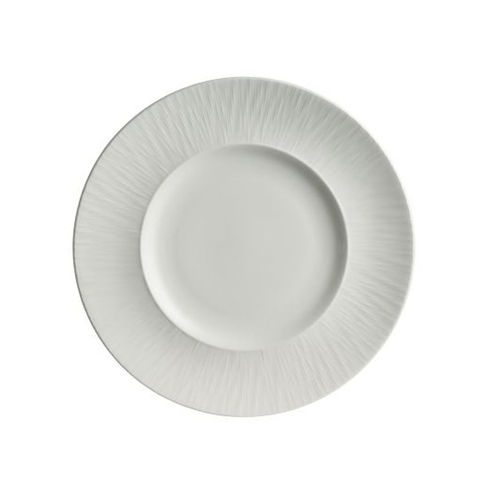 Folio Lucia Bone China 11.0 Inch Wide Rim Plate, 12 Count