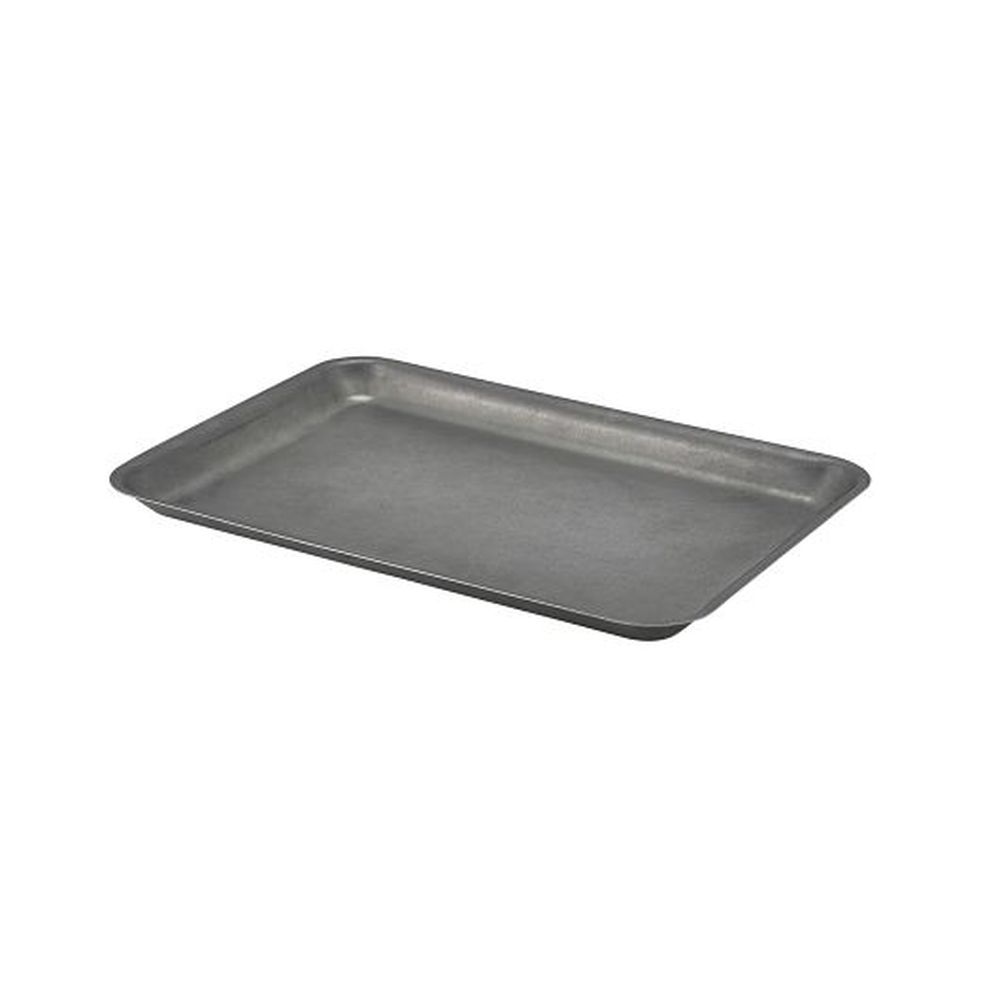 Genware Vintage 12 1/2" X 10 1/2 Inch Stainless Steel Tray, 12 Count