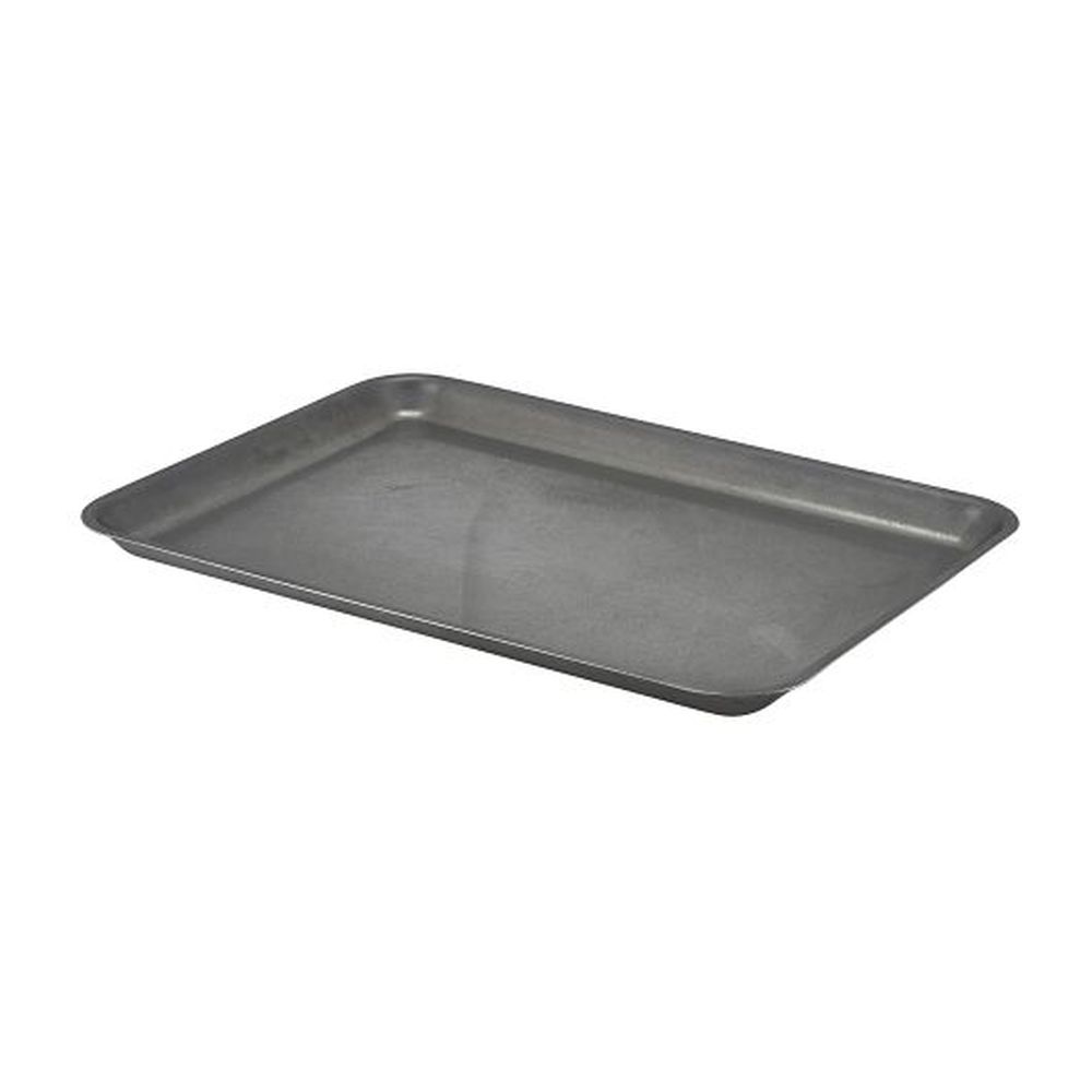 Genware Vintage 14.75 Inch Stainless Steel Tray, 12 Count