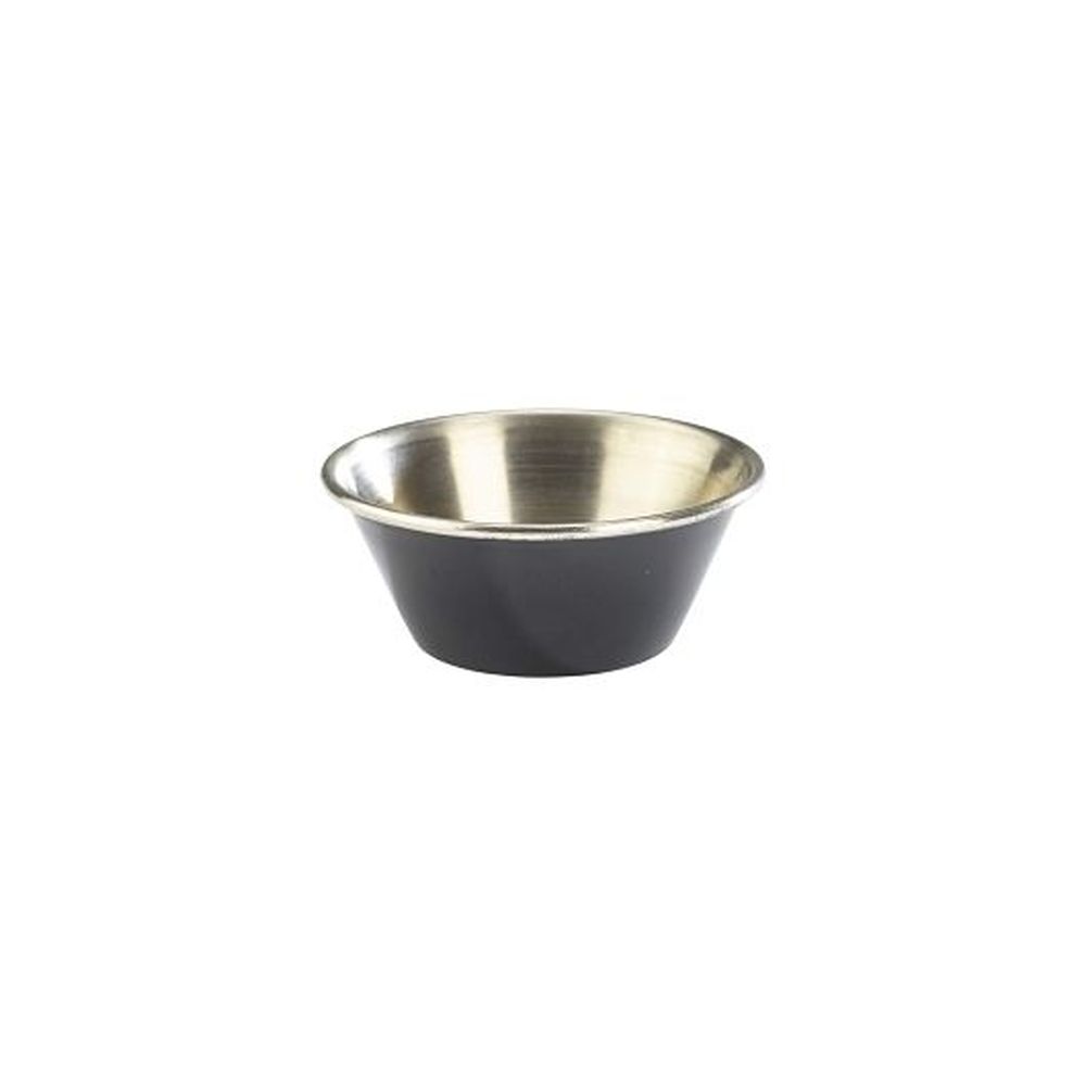 Genware Stainless Steel 1.5 Ounce Black Ramekin, 24 Count