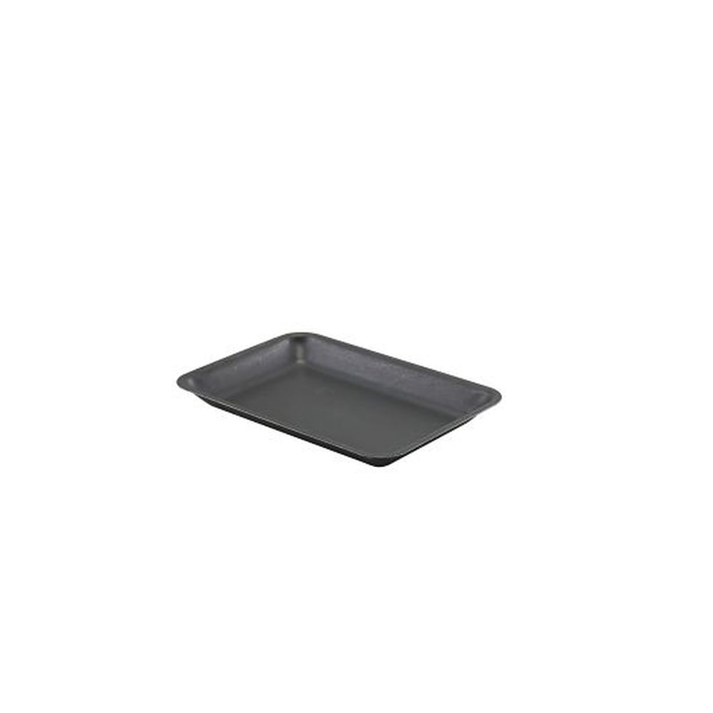 Genware Vintage Black 0.75 Inch 18/0 Stainless Steel Tray, 24 Count