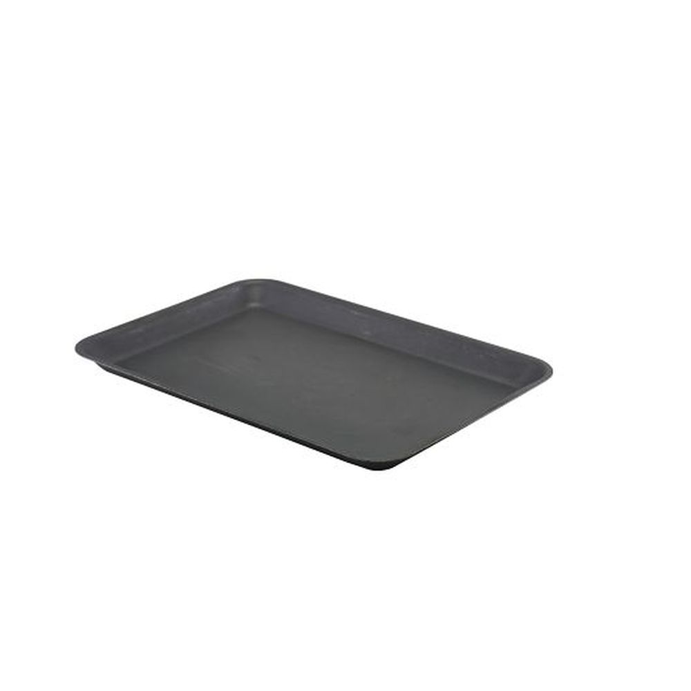 Genware Vintage Black 12.5 Inch 18/0 Stainless Steel Tray, 12 Count