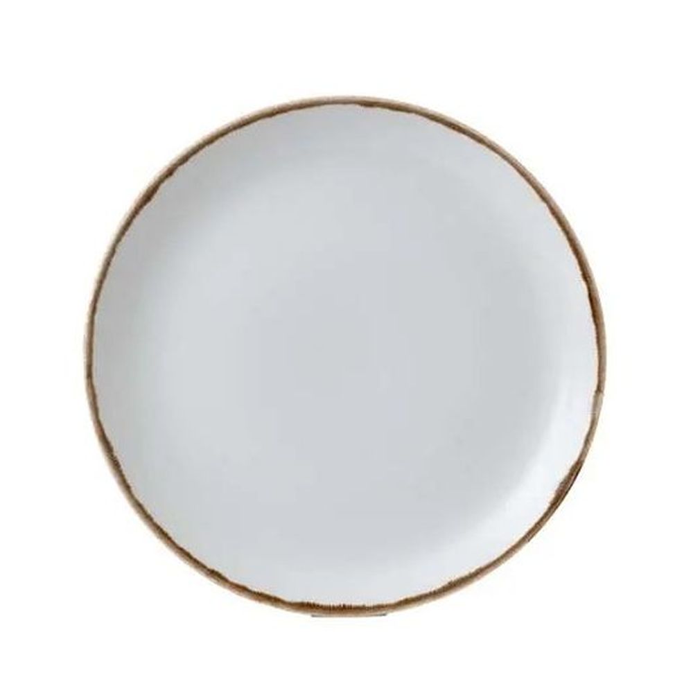 Dudson Harvest 11.25 Inch Natural Vitrified Ceramic Coupe Plate, 12 Count