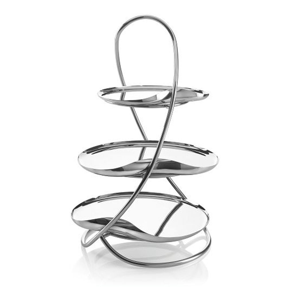 Robert Welch Drift 18/10 Stainless Steel Cake Stand, 9.5 X 9.5 X 16.5 Inch