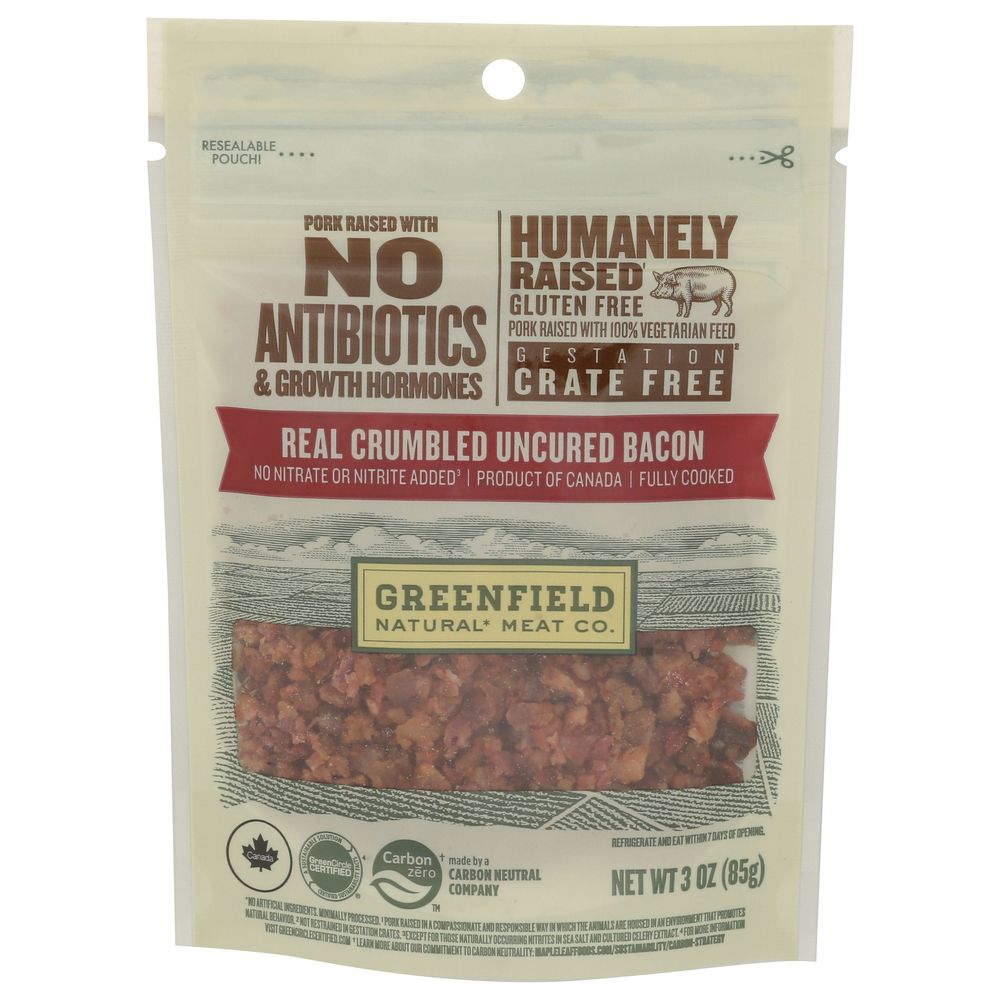 Greenfield Real Crumbled Uncured Bacon, 3 Ounce -- 12 Per Case