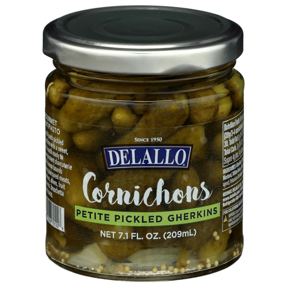 Delallo Cornichons Petite Pickled Gherkins, 7.1 Ounce -- 6 Per Case