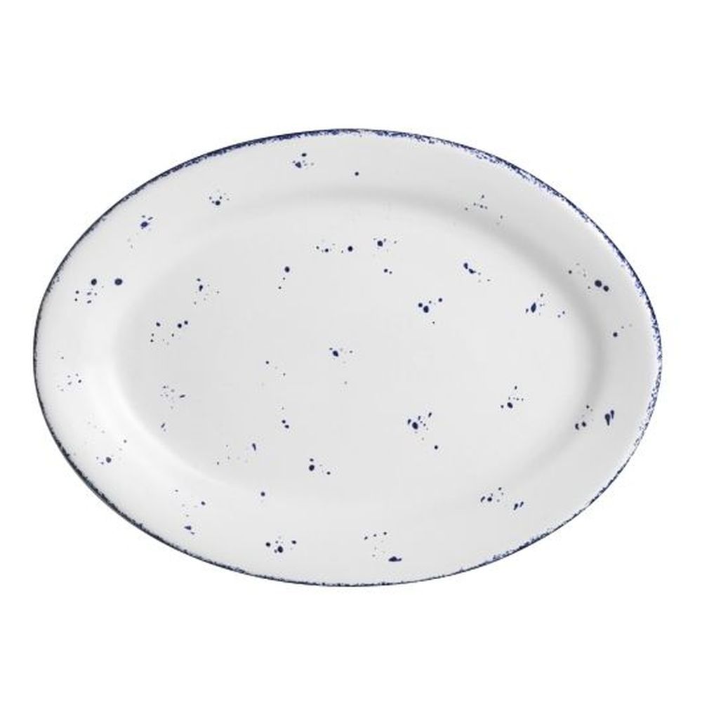 Anfora Brisa 13.5 Inch Rolled Edge Oval Platter, 12 Count