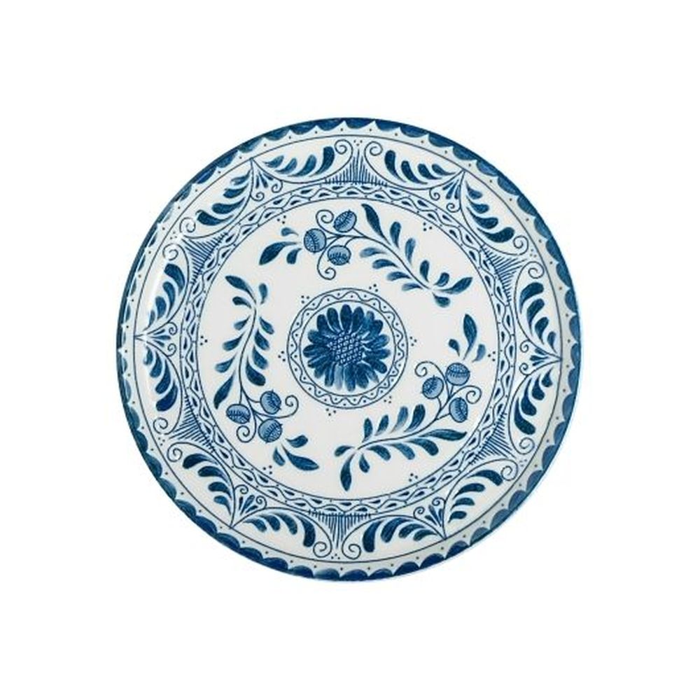 Anfora Talavera Motiva Alumina Vitrified 9 Inch Dia Blue Plate, 12 Count