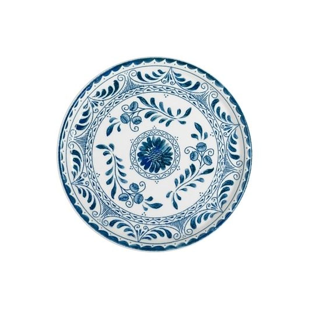 Talavera Motiva Alumina Vitrified 7.5 inch Dia Blue Plate, 12 count