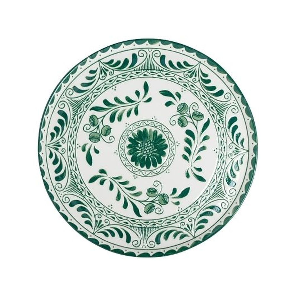 Talavera Motiva Alumina Vitrified 10.75 inch Dia Green Plate, 6 count