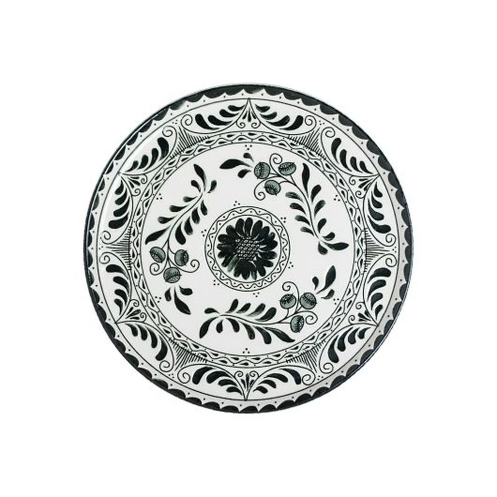 Talavera Motiva Alumina Vitrified 9 inch Dia Black Plate, 12 count