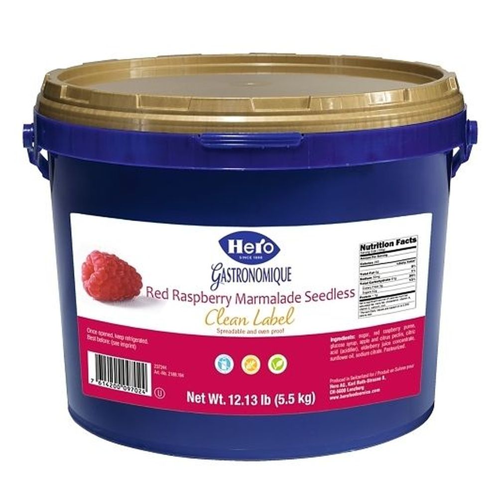Hero Red Raspberry Marmalade Seedless Baking Jam, 12.12 Pound