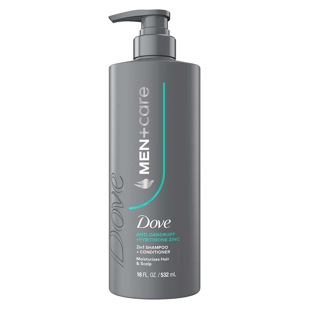 Dove Men+care Anti-dandruff Plus Pyrithione Zinc 2-in-1 Shampoo Plus Conditioner With Pump, 18 Fluid Ounce -- 4 Per Case
