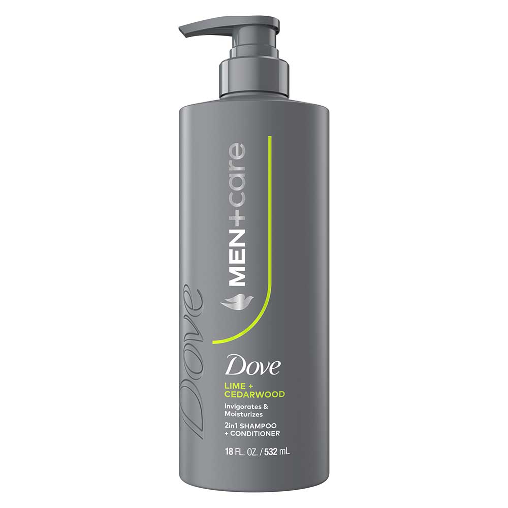 Dove Men+care Lime And Cedarwood 2-in-1 Shampoo Plus Conditioner With Pump, 18 Fluid Ounce -- 4 Per Case