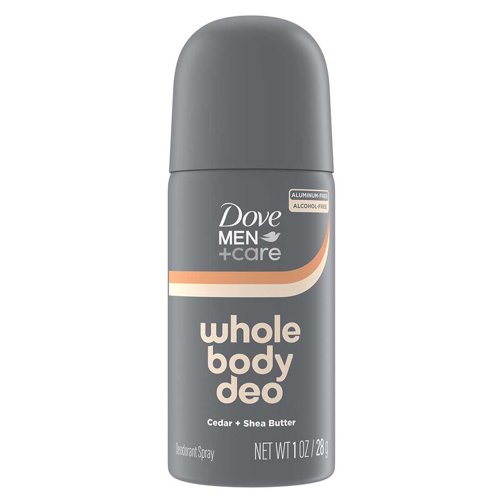 Dove Men+care Cedar And Shea Butter Whole Body Deodorant Spray, 1 Ounce -- 32 Per Case