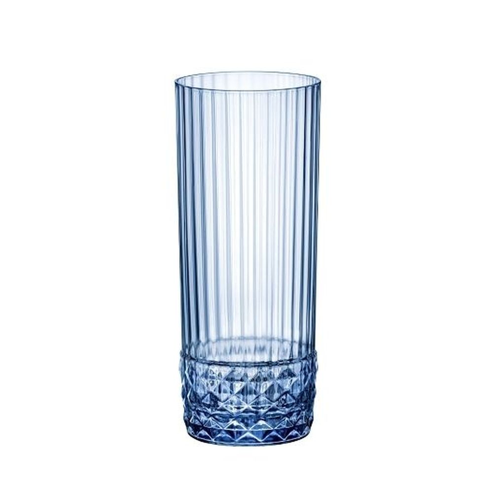 Bormioli Rocco America '20s Sapphire Blue 13.5 Ounce Long Drink Glass, 24 Count