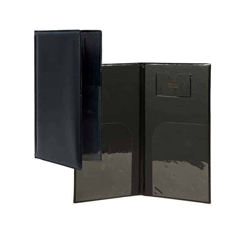 American Metalcraft Black Leather Bill Presenter, 5 X 9 3/8 Inch