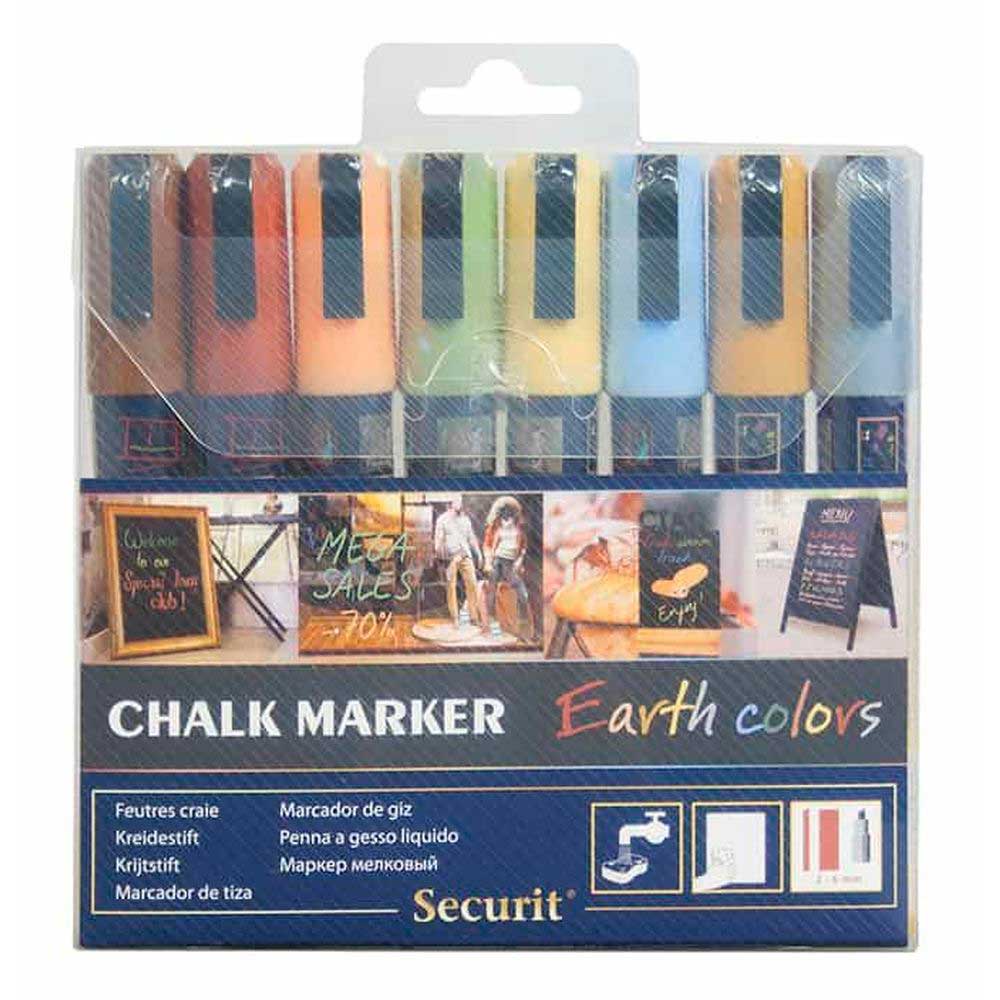 American Metalcraft Securit Earth Tone Assortment Small Tip Original Marker -- 8 Per Case