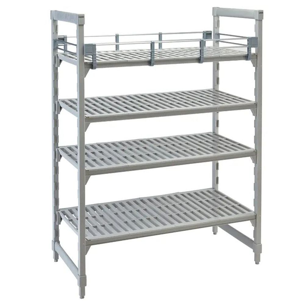 Cambro Camshelving Premium Soft Gray Polypropylene Full Shelf Rail Kit, 14 X 24 Inch
