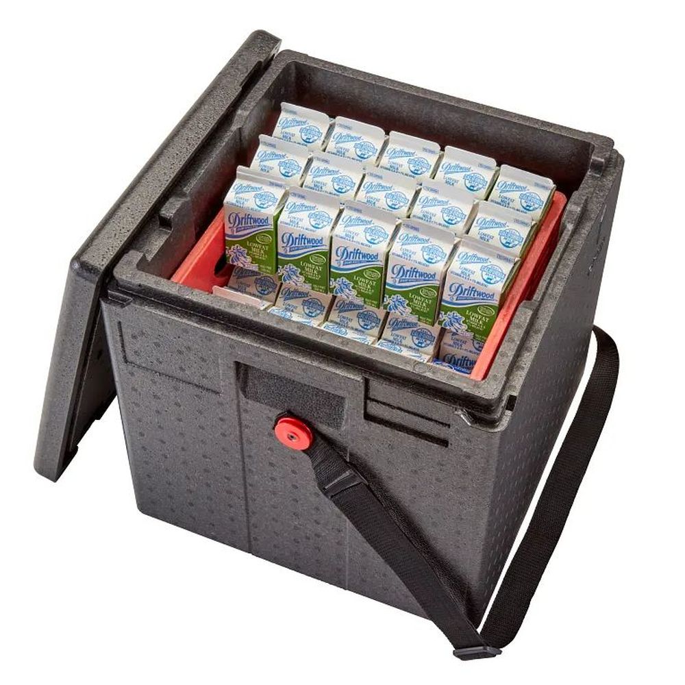 Cambro Cam Gobox Black Insulated Top Loading Milk Crate Box Carrier, 16.1 X 16.1 X 16 Inch