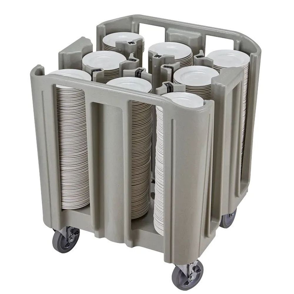 Cambro S Series Speckled Gray 8 Towers Compact Adjustable Dish Caddy, 27 X 27 X 31 3/4 Inch