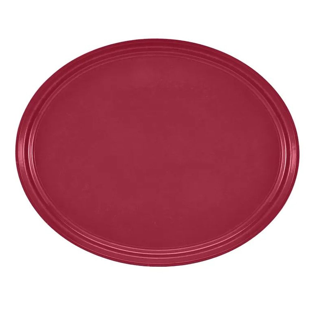 Cambro Camtrays Cherry Red Fiberglass Oval Serving Tray, 22 X 26 7/8 Inch -- 6 Per Case