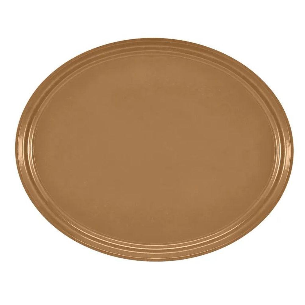 Cambro Camtrays Suede Brown Fiberglass Oval Serving Tray, 22 X 26 7/8 Inch -- 6 Per Case
