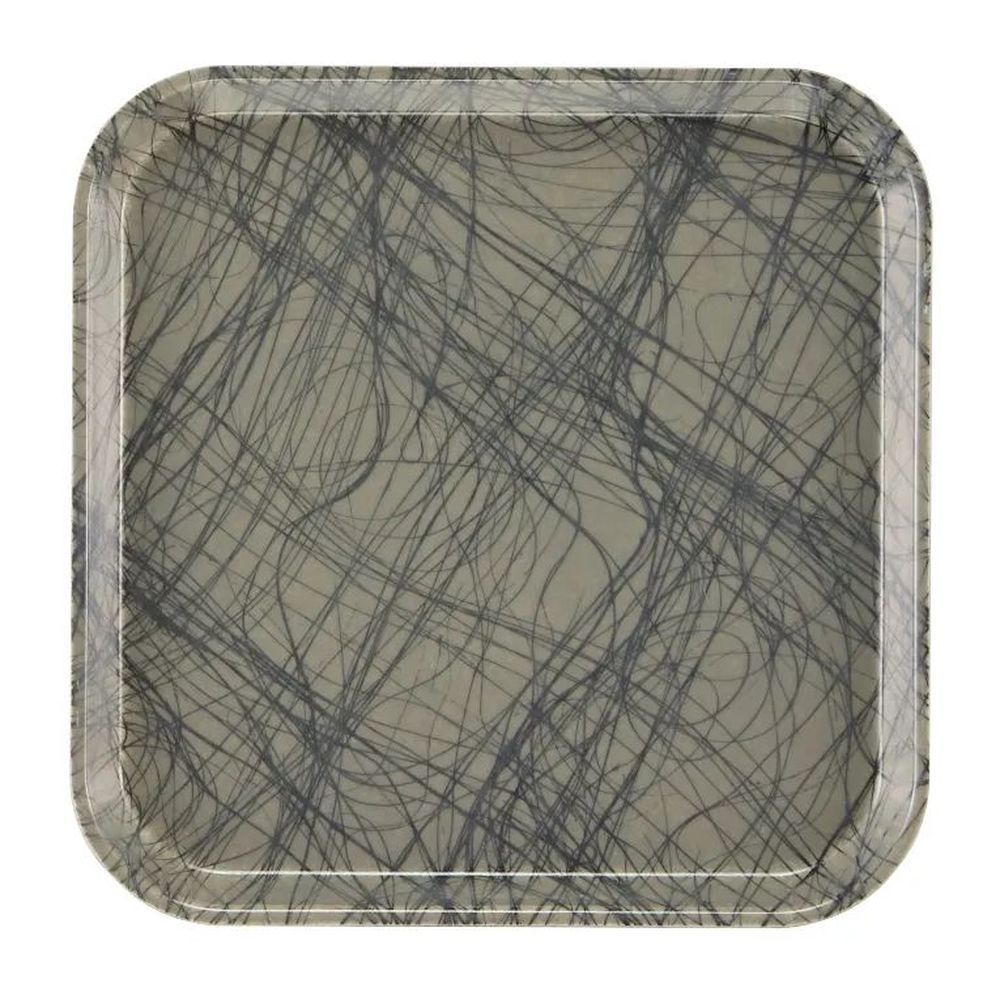 Cambro Camtrays Swirl Gray Fiberglass Rectangular Metric Tray, 13 X 13 Inch -- 12 Per Case
