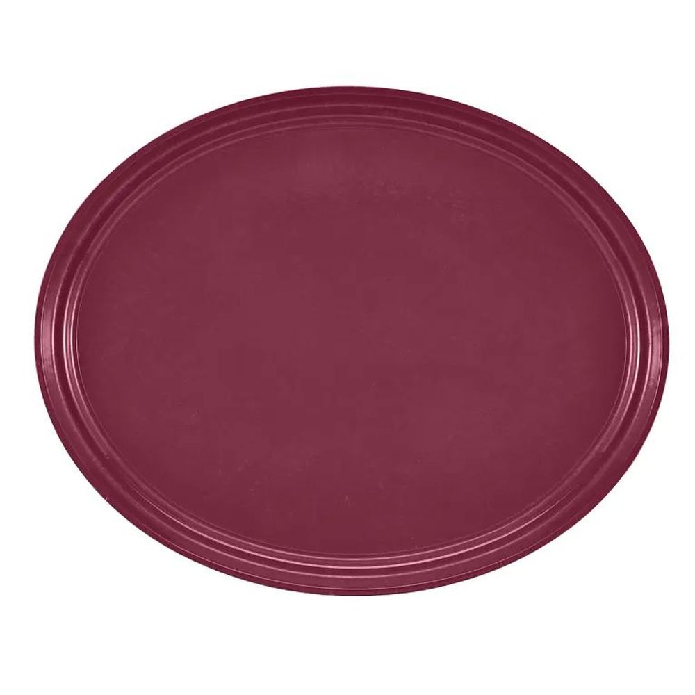 Cambro Camtrays Burgundy Wine Fiberglass Oval Serving Tray, 19 1/4 X 24 Inch -- 6 Per Case