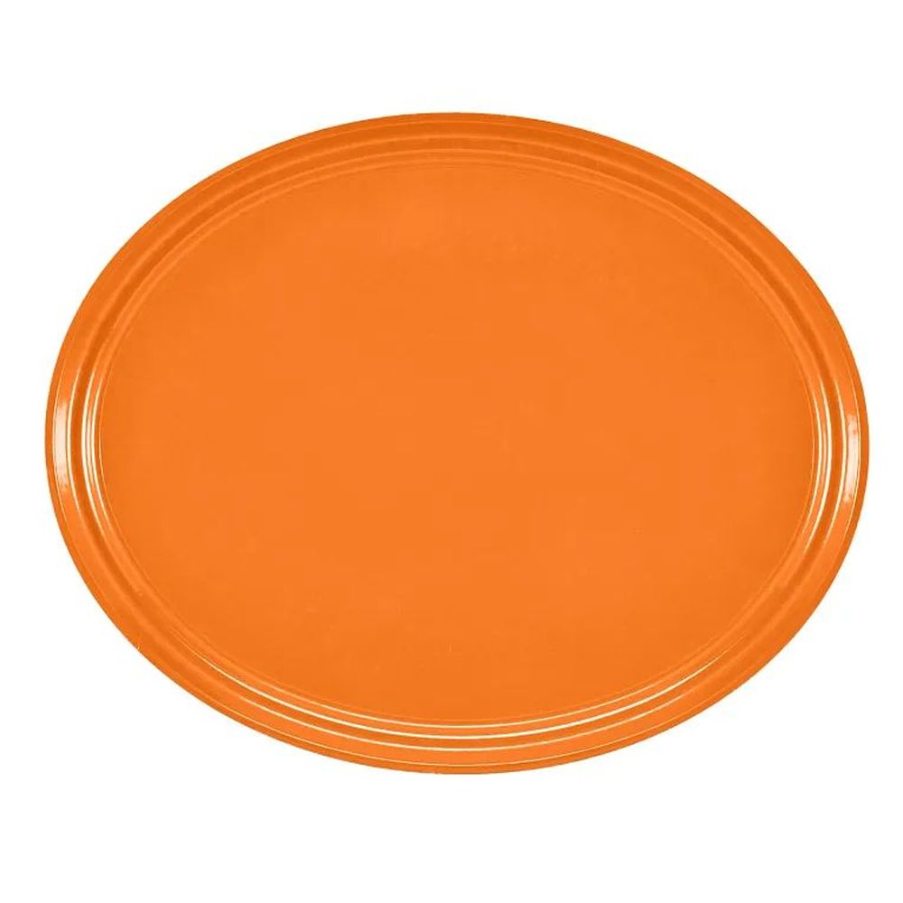 Cambro Camtrays Orange Pizazz Fiberglass Oval Serving Tray, 22 X 26 7/8 Inch -- 6 Per Case