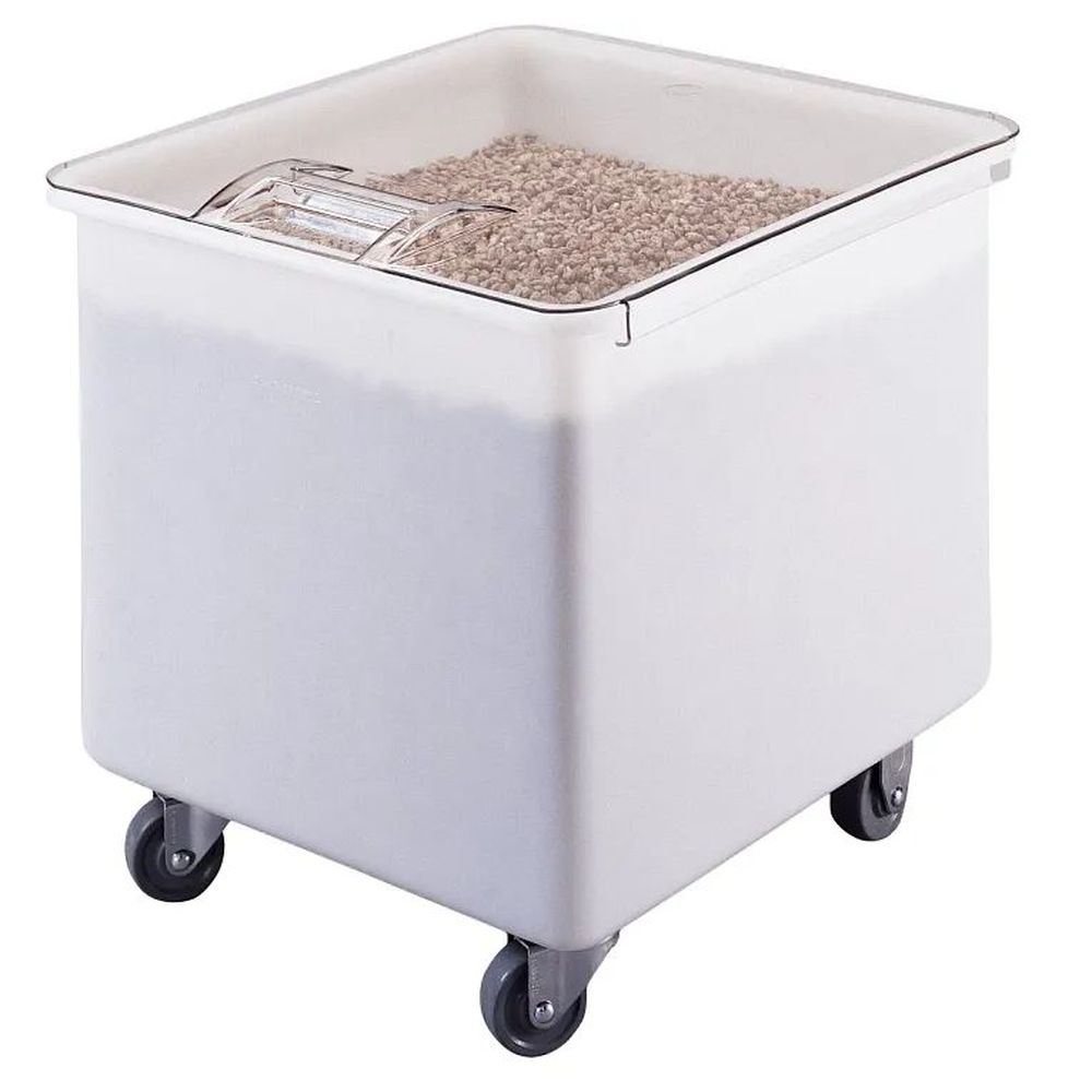 Cambro White 32 Liquid Gallon Mobile Ingredient Bin With Single Flat Lid, 22 X 24 X 23 Inch