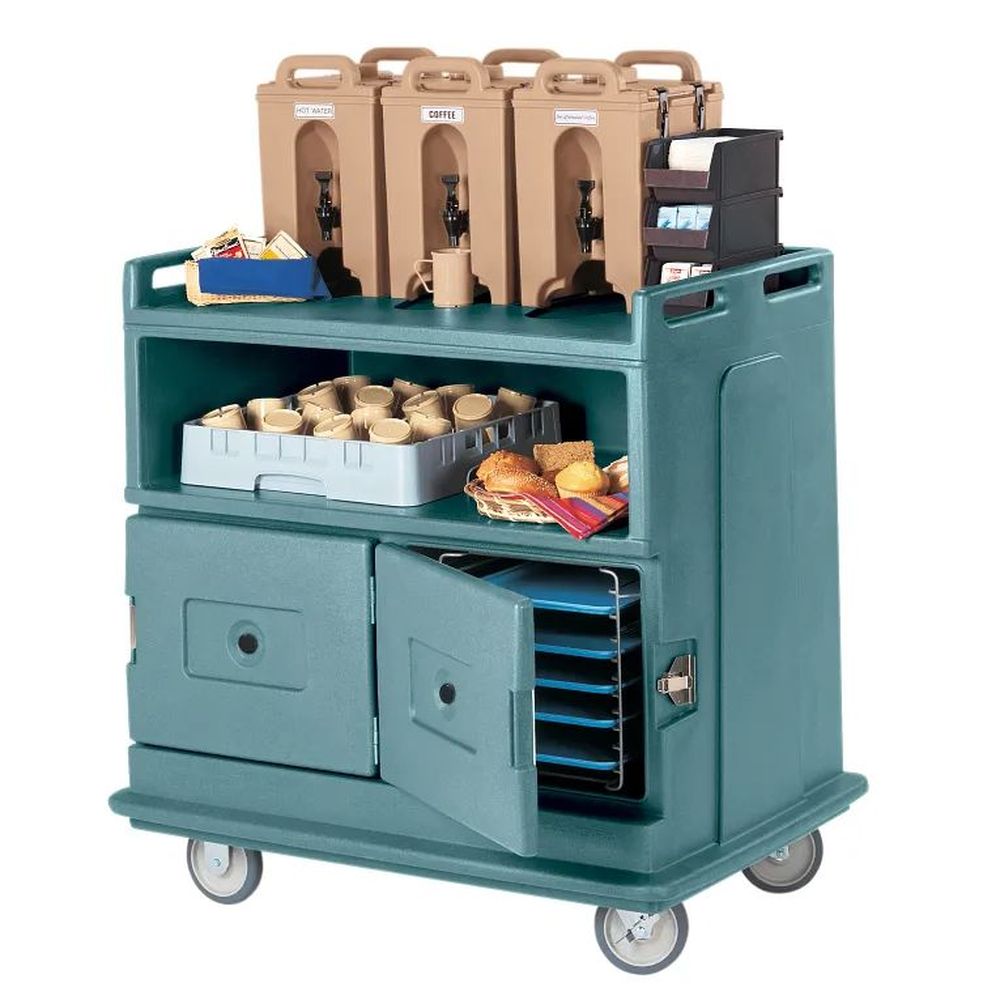 Cambro Slate Blue Molded Top Counter Insulated Beverage Service Cart, 44 1/2 X 30 X 44 Inch