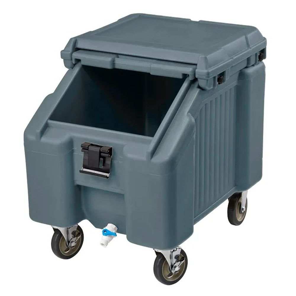 Cambro Slidinglid Granite Gray Standard Height Slant Top 100 Pound Ice Caddy, 22 1?2 X 30 1?4 X 28 3?4 Inch