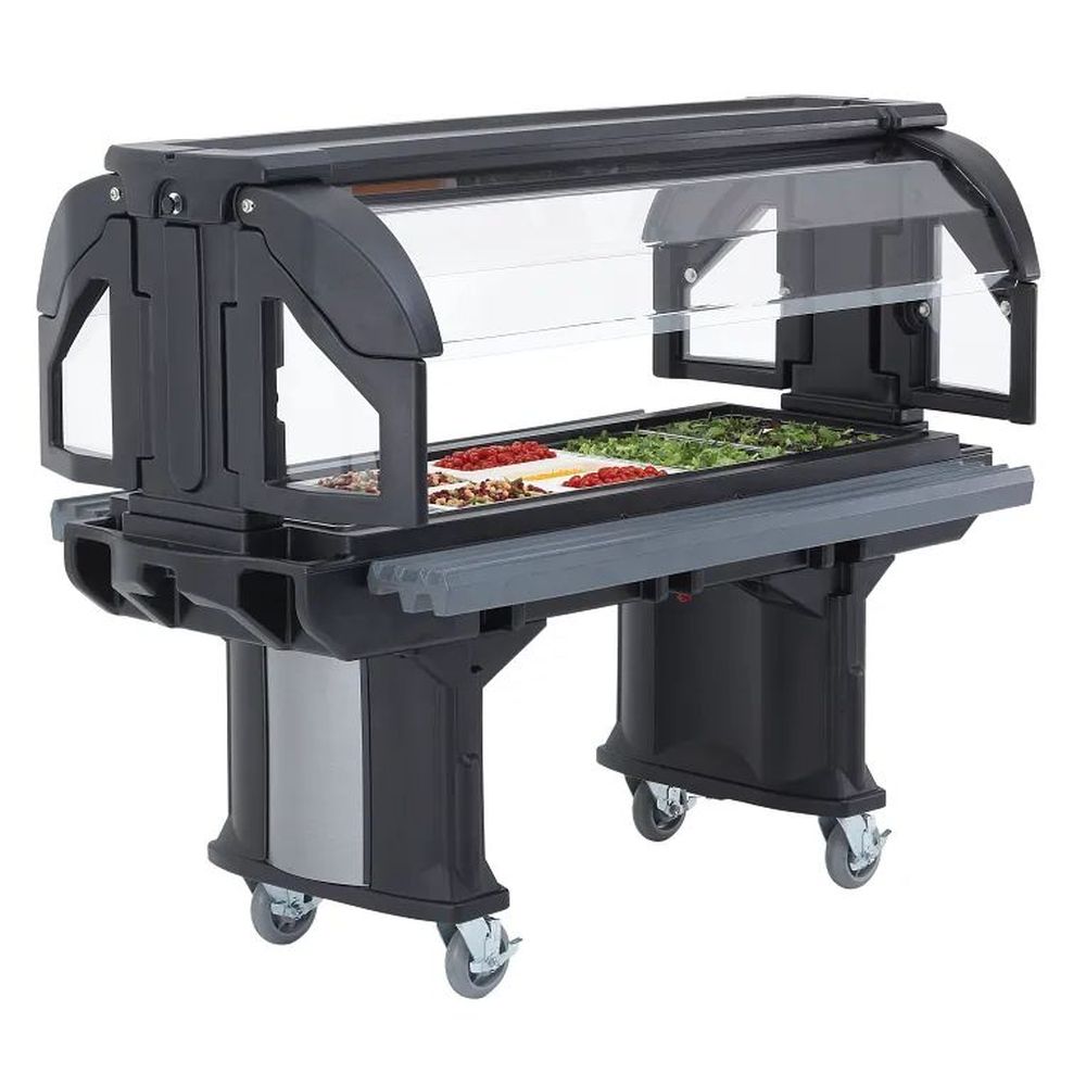 Cambro Black Standard Height Versa Food Bar With Standard Casters, 6 Feet