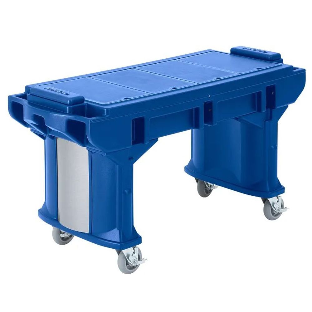 Cambro Navy Blue Low Height Versa Work Table With Heavy Duty Casters, 6 Feet