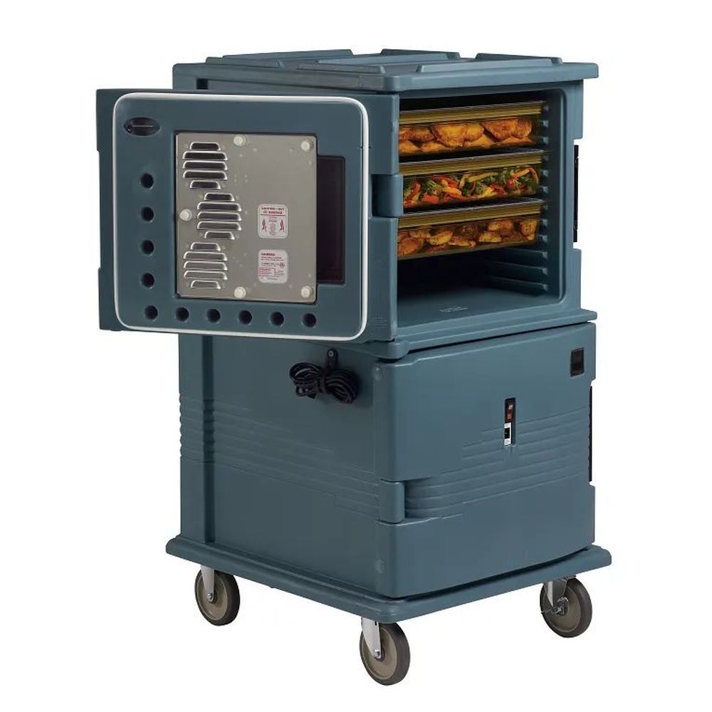 Cambro H Series Granite Gray 110v Electric Insulated 2 Compartment Ultra Camcart With Heated Doors, 28 3/4 X 33 3/8 X 54 1/8 Inch
