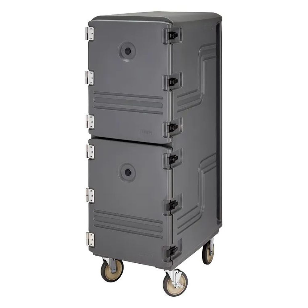 Cambro Camcarts Charcoal Gray Tall Non Electric Insulated Double Compartment Food Transport Cart For Food Storage Boxes, 21 1/2 X 33 1/4 X 63 3/4 Inch