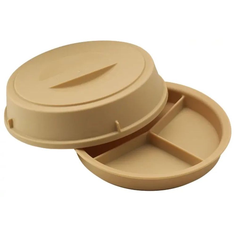 Cambro Camwear Beige 3-compartment Base And Cover Heat Keepers -- 6 Per Case