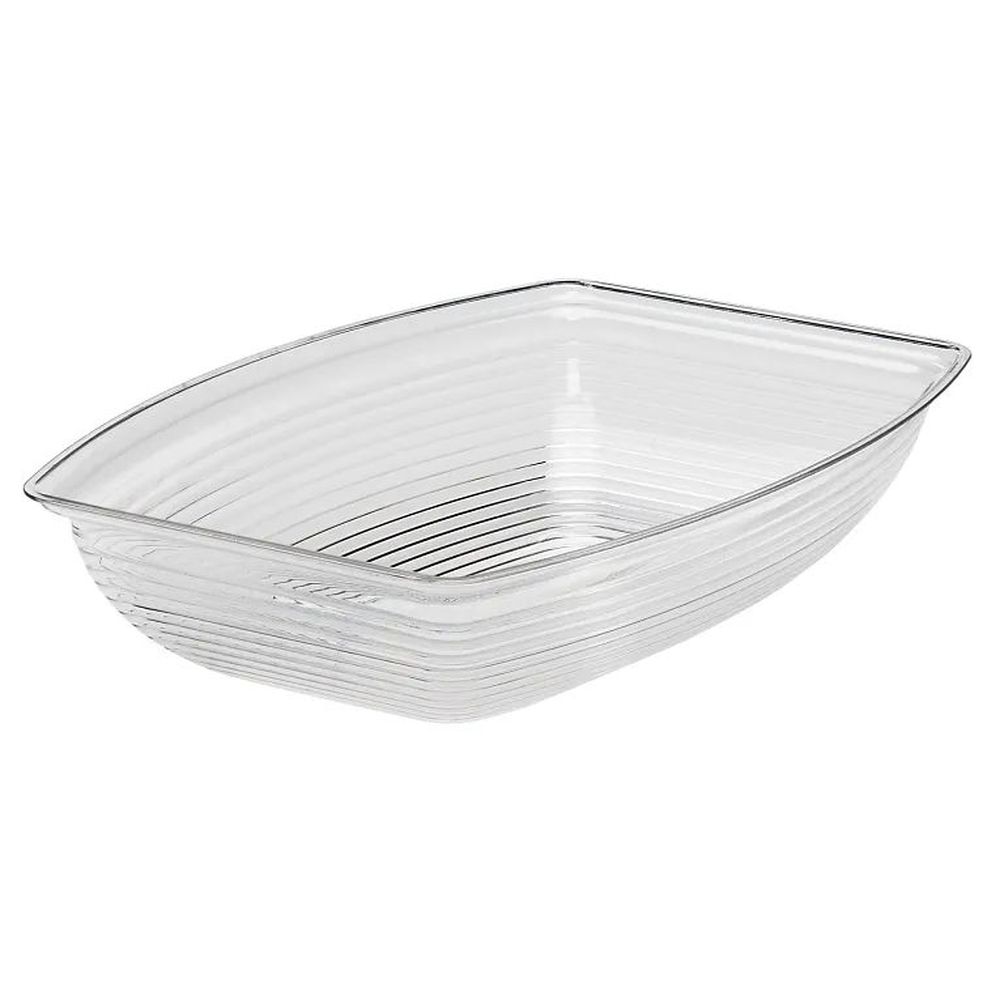 Camwear Rectangular Ribbed Bowl, Clear, 2.9 Quart -- 12 per case.
