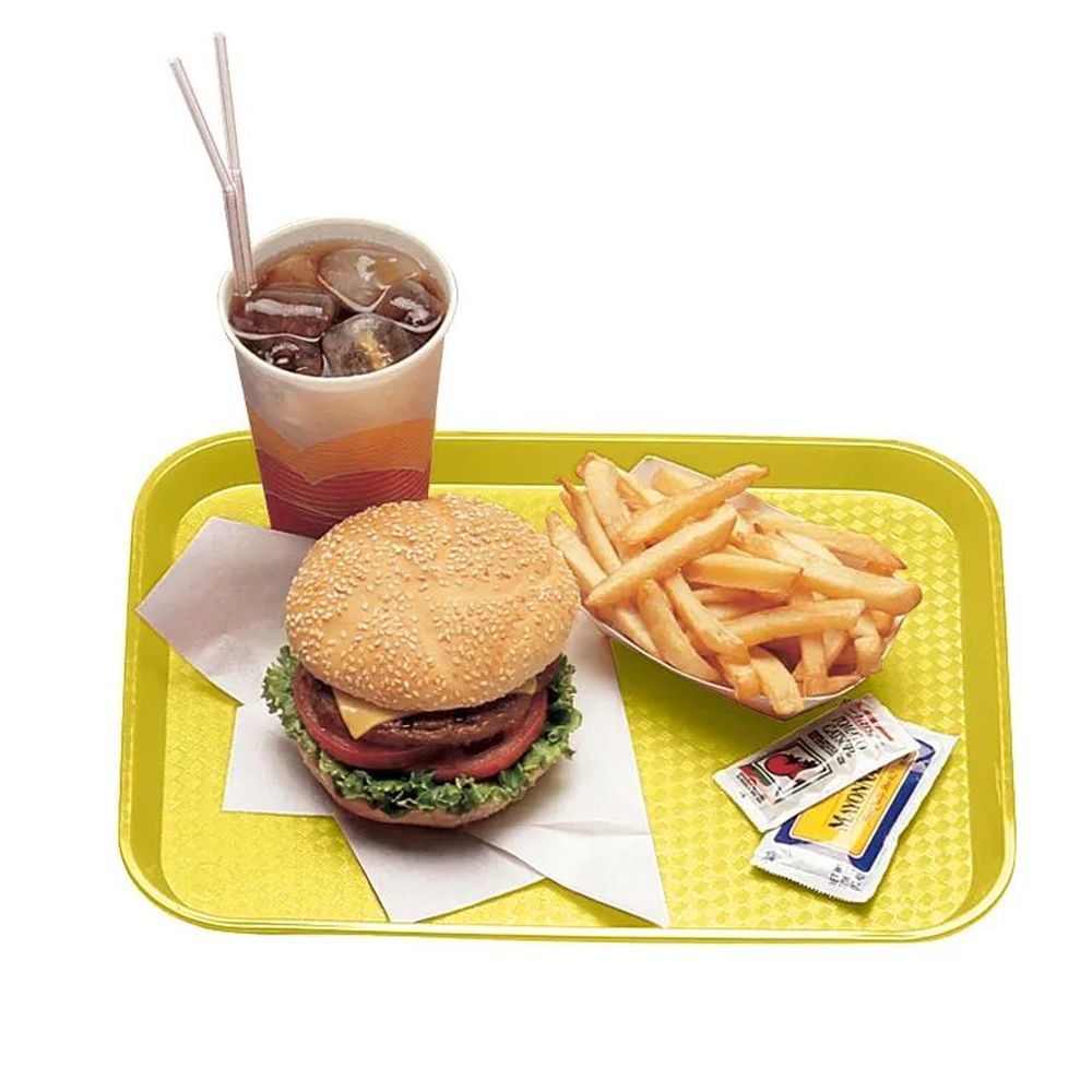 Cambro Primrose Yellow Polypropylene Fast Food Tray, 10 7/16 X 13 9/16 Inch -- 24 Per Case