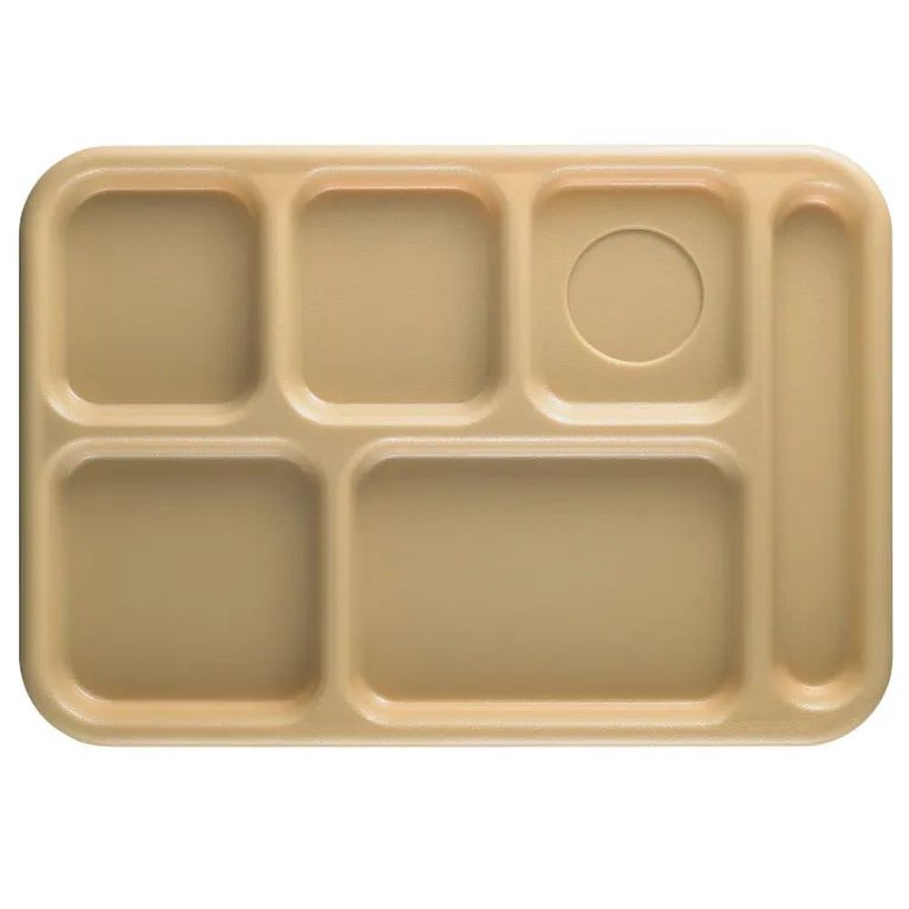 Cambro Camwear Beige 6 Compartment Serving Tray, 10 X 14 1/2 X 3/4 Inch -- 24 Per Case