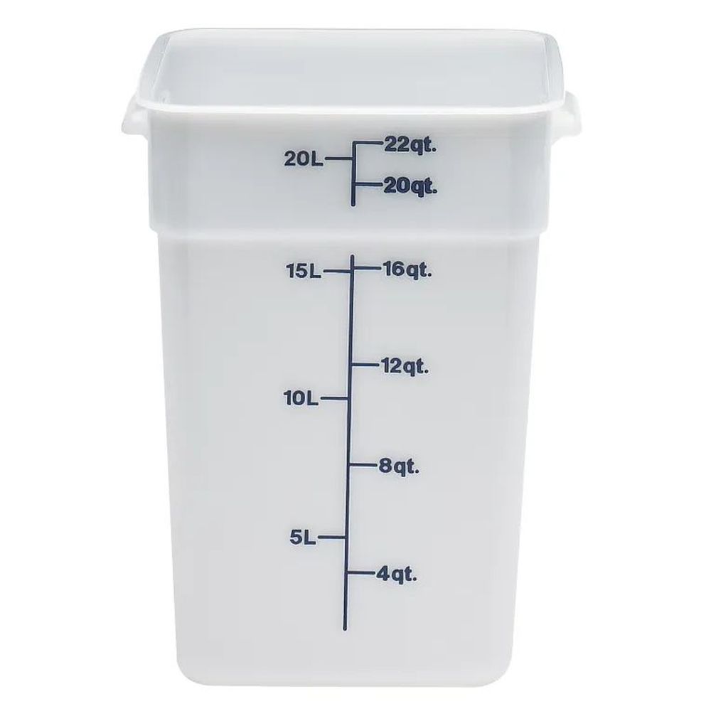 Cambro Camsquares Classic White Poly 22 Quart Food Storage Container With Midnight Blue Graduation, 11 1/4 X 12 1/4 X 15 3/4 Inch -- 6 Per Case