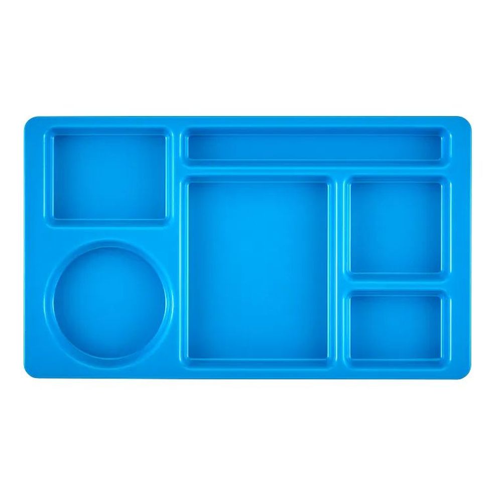 Cambro Camwear Blue Polycarbonate 2 X 2 Six Compartment School Tray, 15 X 8 3/4 Inch -- 24 Per Case