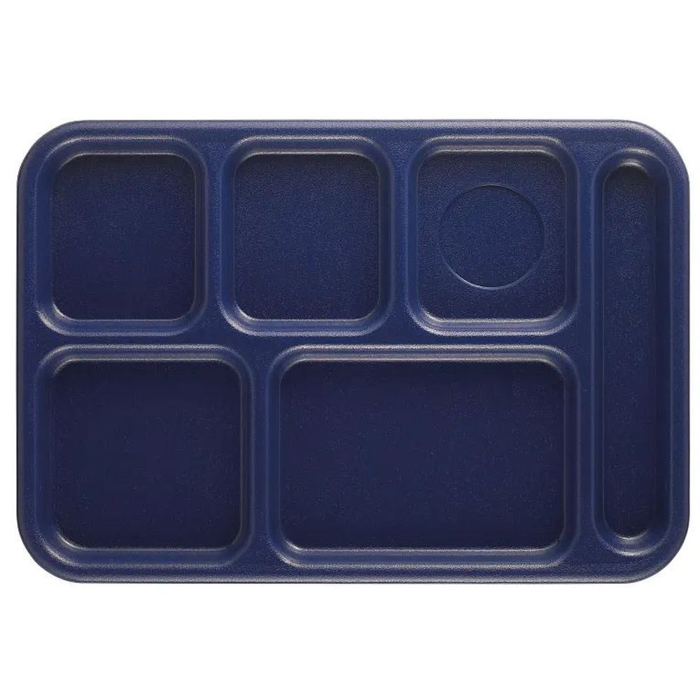 Cambro Camwear Navy Blue 6 Compartment Serving Tray, 10 X 14 1/2 X 3/4 Inch -- 24 Per Case