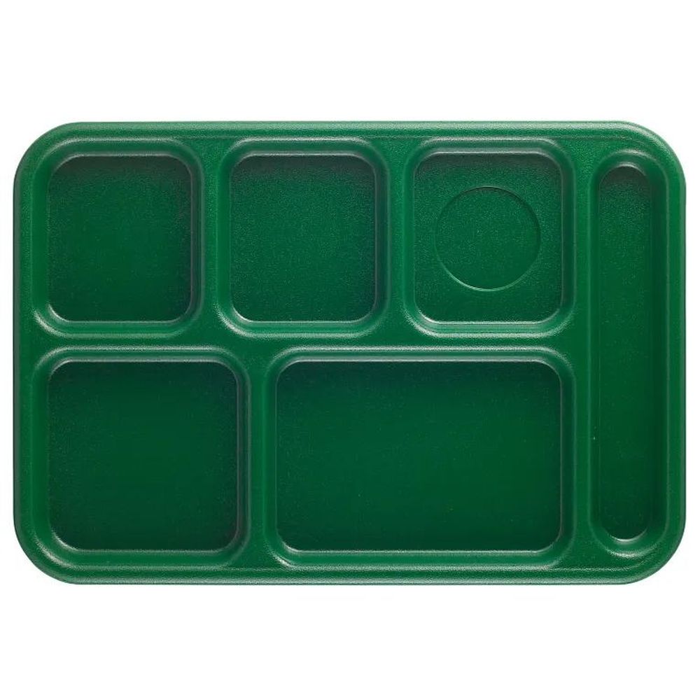 Cambro Camwear Sherwood Green 6 Compartment Serving Tray, 10 X 14 1/2 X 3/4 Inch -- 24 Per Case